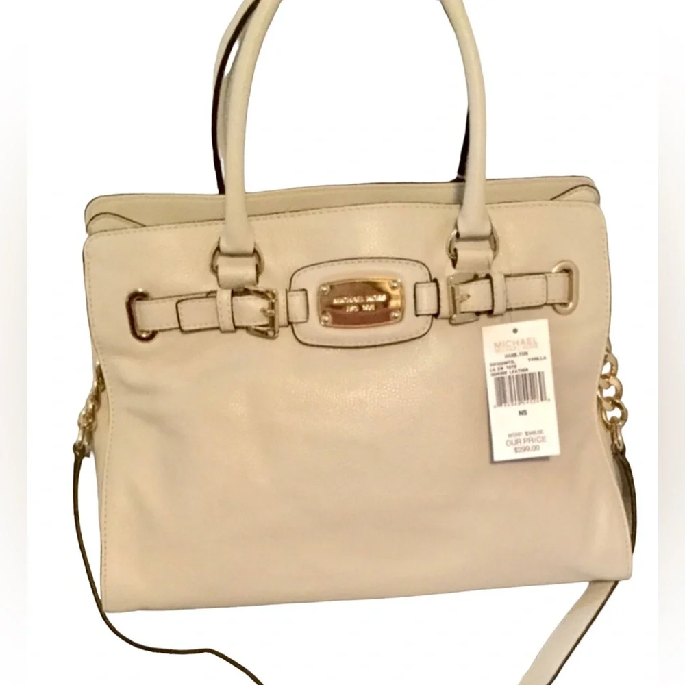 NWT 💖 $348 Receipt Micheal Kors Hamilton Vanilla Large 14” Hand Bag Tote